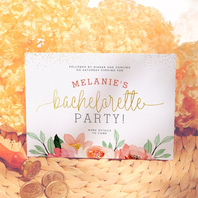 Blütenrosa Junggeselinnen-Abschied Beilage Einladung (Von Creator hochgeladen)