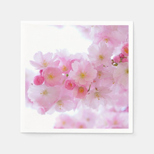 Blütenrosa Kirschblüten Serviette (Vorderseite)