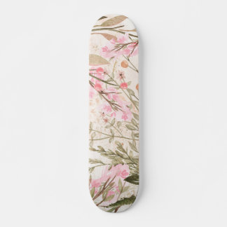 Blütenrosa Korallenwald grüne Aquarellfarben Skateboard