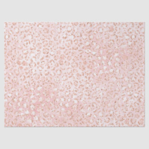 Blütenrosa Leoparden aus weißem Glitzer         Seidenpapier