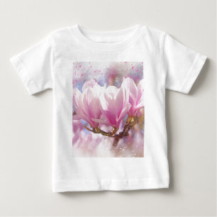 Blütenrosa Lila Magnolien - Frühjahrswoche Blume Baby T-shirt