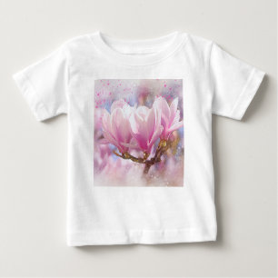 Blütenrosa Lila Magnolien - Frühjahrswoche Blume Baby T-shirt