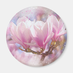 Blütenrosa Lila Magnolien - Frühjahrswoche Blume Magnet