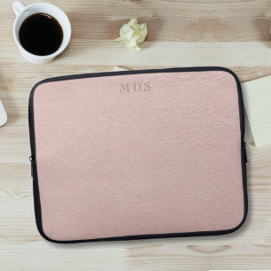 Blütenrosa Modernes Monogramm-Notebook-Sieb Laptopschutzhülle