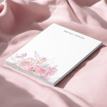 Blütenrosa Notizblock<br><div class="desc">Delikates Blumenstrauß mit handgezeichnet und wasserfarbenen, rosa Blume.</div>