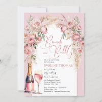 Blütenrosa Pampas boho Brunch und Blubbly