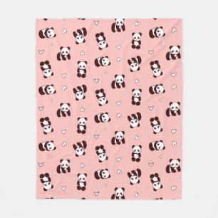 Blütenrosa Panda Herz-Fleece Blanken Fleecedecke