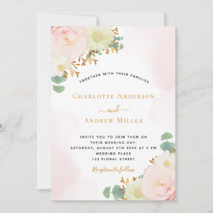 Blütenrosa Rose Blütengold Hochzeit