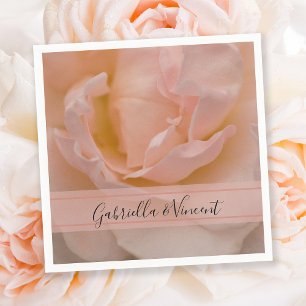 Blütenrosa Rosenblütenhochzeit Serviette