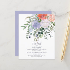 Blütenrosa und blaue Wasserfarbe Blumenzwiebeln