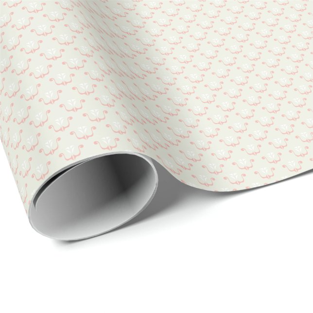 Blütenrosa Wappen Creme Wrapping Paper Geschenkpapier (Rolleneckpunkt)
