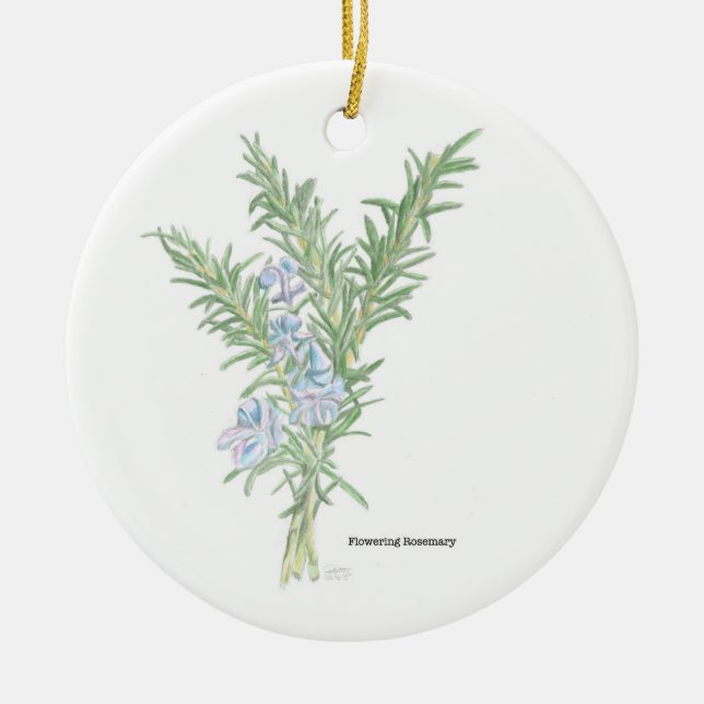 Blütenrosemary Keramik Ornament (Vorne)