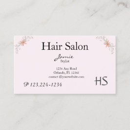 Blütenrot, Friseur, Schönheitssalon Visitenkarte