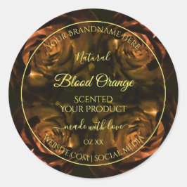 Blütenrot-orangefarbene Rose Chic Product Labels Runder Aufkleber
