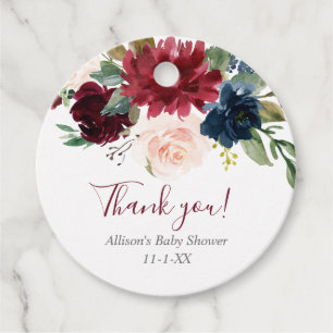 Blütenrot Rosa blau Geschenkanhänger