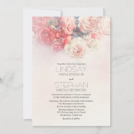 Blütenrot Rosa Einladung zur Hochzeit