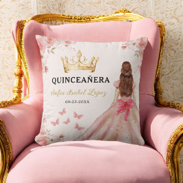 Blütenrot Rosa Prinzessin Quinceanera Kissen