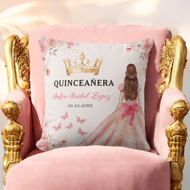 Blütenrot Rosa Prinzessin Quinceanera Kissen (Von Creator hochgeladen)