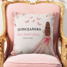 Blütenrot Rosa Prinzessin Quinceanera Kissen