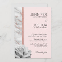 Blütenrot Rosa Rose Goldfolie Grau Hochzeit