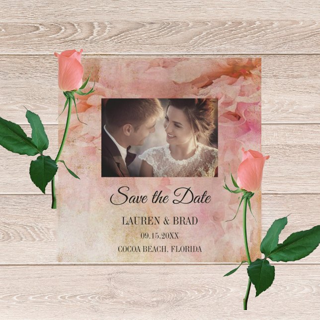 Blütenrot Vintag Save The Date (Von Creator hochgeladen)