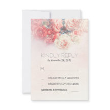Blütenröte Rosa Hochzeit RSVP Karten