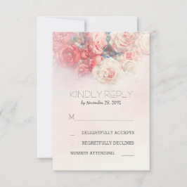 Blütenröte Rosa Hochzeit RSVP Karten