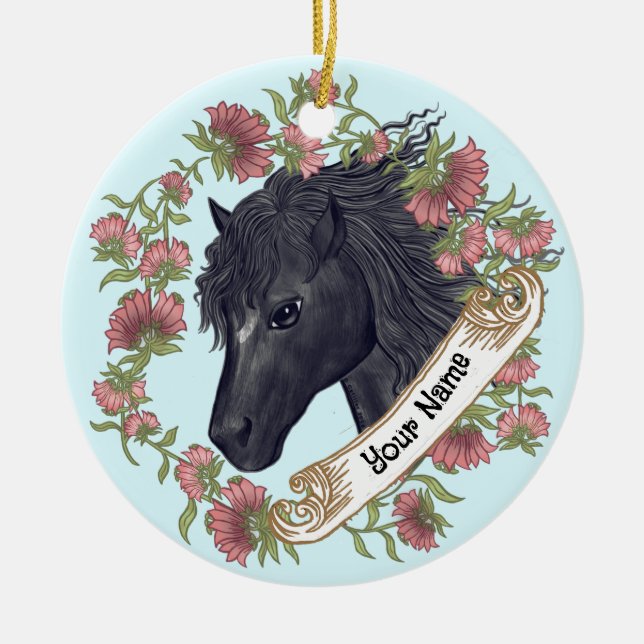 Blütenschmuck Keramik Ornament (Vorne)