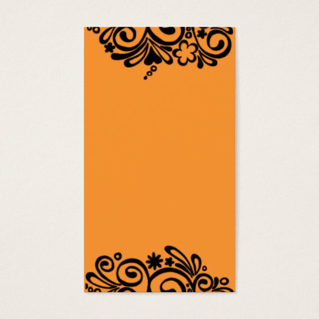 Blütenschwarz auf Orange (Vorderseite)