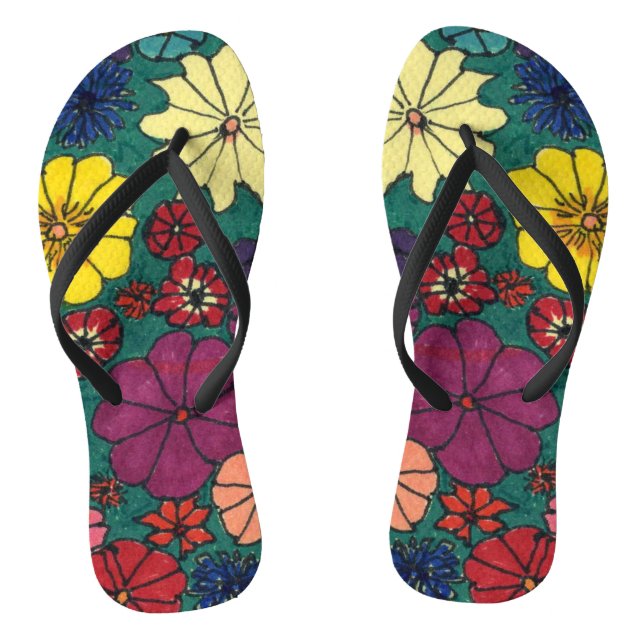 "Blütenspass" Flip Flops (Fußbett)