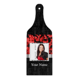 Blütenstaubvorlage rot und schwarz schneidebrett