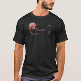Blütensüß 16 rosa und schwarz T-Shirt