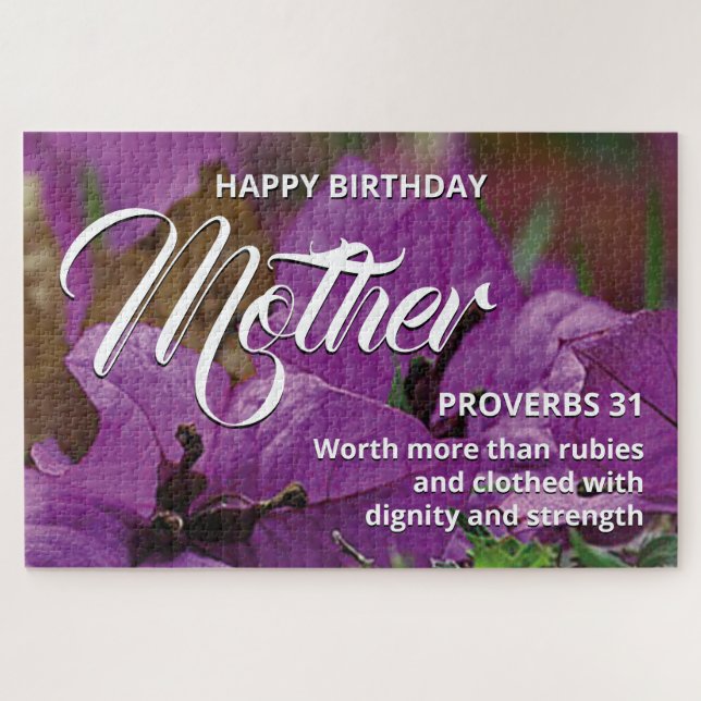 Blütenszene glücklich BIRTHDAY MUTTER 20"x30" Cust Puzzle (Horizontal)