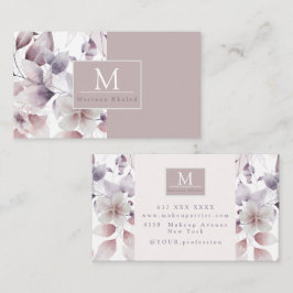Blütenvögel, Lila und weiß Visitenkarte