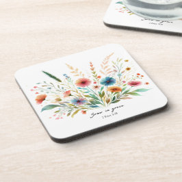 Blütenwachstum in Grace Getränkeuntersetzer