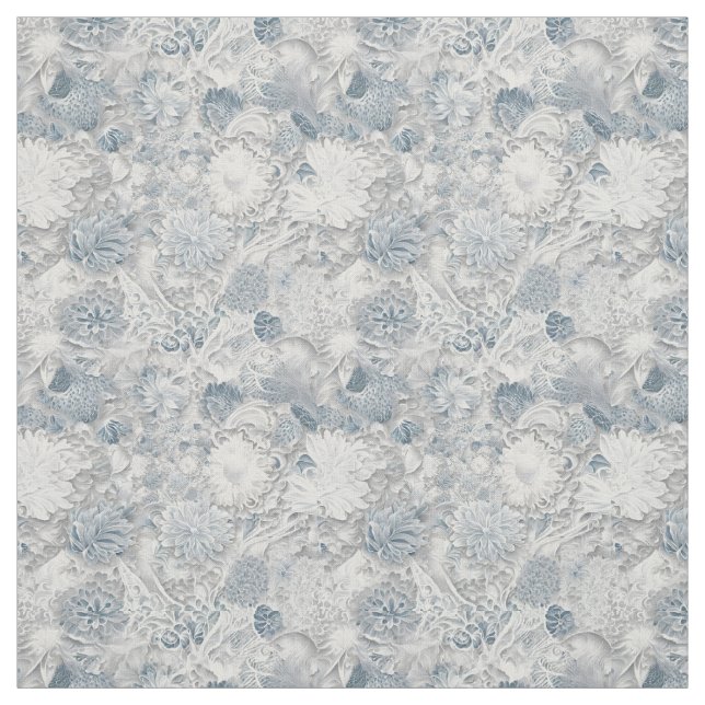 Blütenweiß und blau Nahtloses Muster Stoff (Muster)