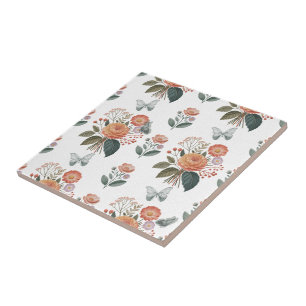 Blütenzauber mit Schmetterlingsflügeln Fliese