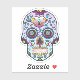 Blütenzucker-Schädel Nr. 3 Aufkleber