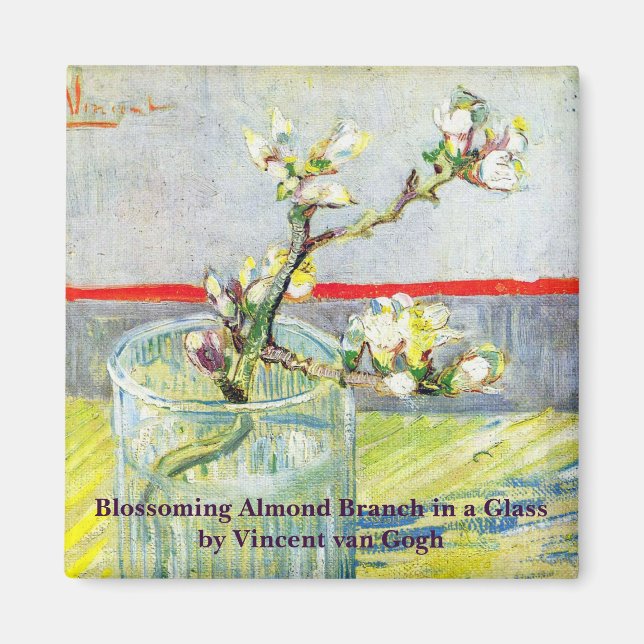 Blütenzweig Almond von Vincent van Gogh Magnet (Vorne)