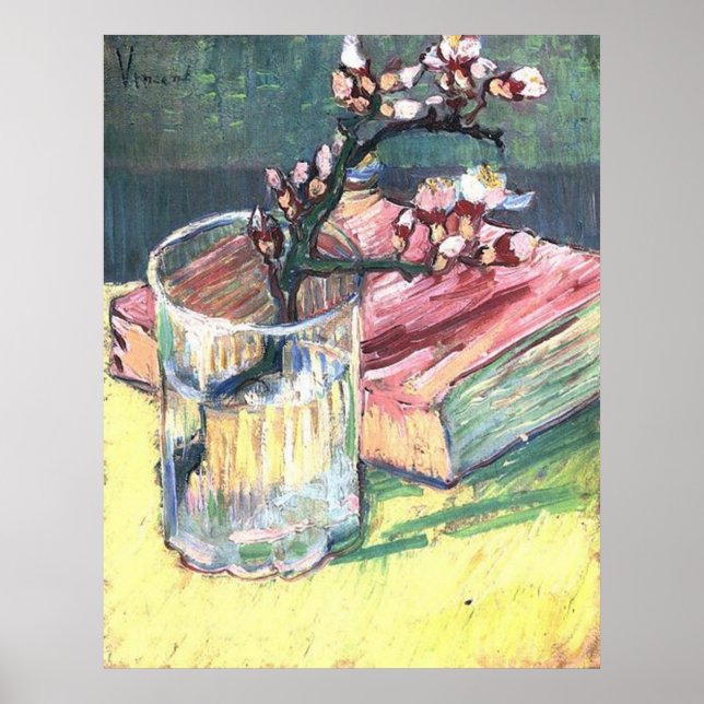 Blütenzweig Almond von Vincent van Gogh Poster (Vorne)