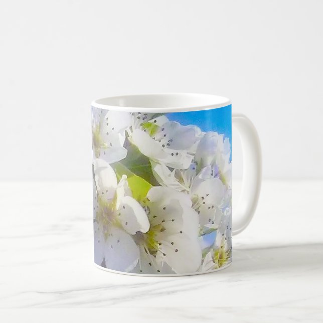 Blütenzweig einer Birne Kaffeetasse (VorderseiteRechts)