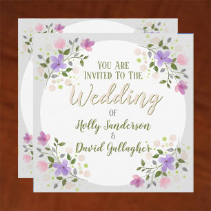 Blütenzweige Rahmen Design Hochzeit Einladung