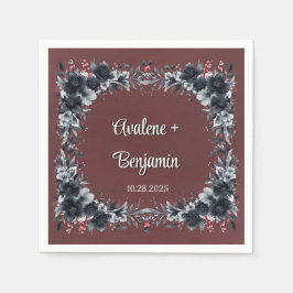 Blutes Rotes Gotisches Schwarzes Blumenzehen Serviette