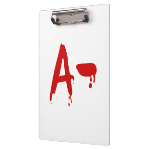 Blutgruppe A - Negativ #Horror Hospital Klemmbrett