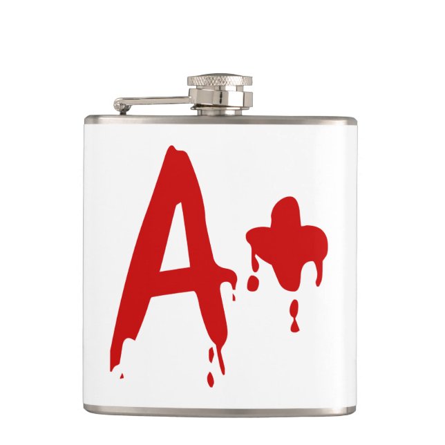 Blutgruppe A+ Positives #Horror Hospital Flachmann (Vorderseite)
