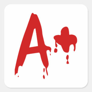 Blutgruppe A+ Positives #Horror Krankenhaus Quadratischer Aufkleber