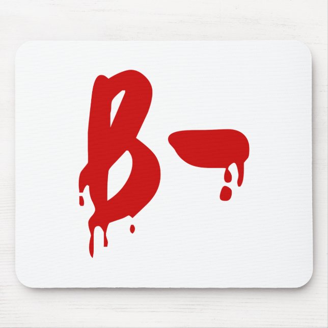 Blutgruppe B - Negative #Horror Hospital Mousepad (Vorne)