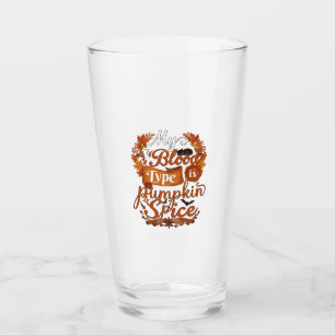 Blutgruppe ist Kürbisgewürz Halloween Schwarze Kat Glas