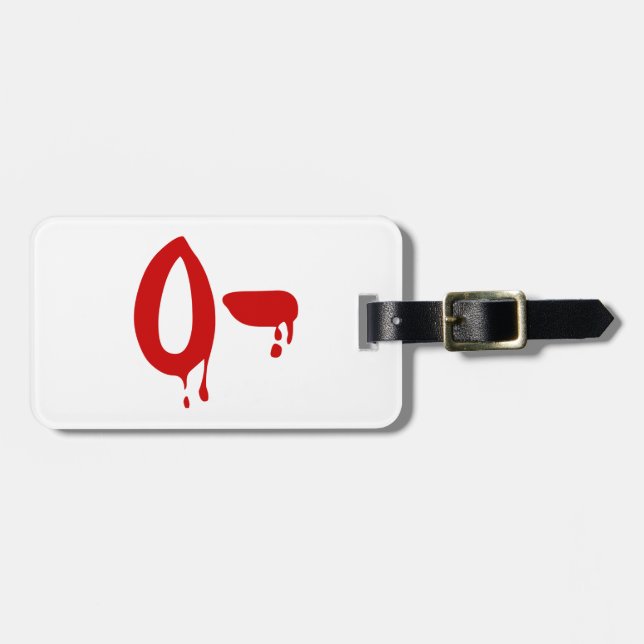 Blutgruppe O- Negative #Horror Hospital Gepäckanhänger (Vorderseite horizontal)