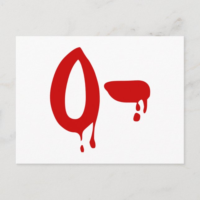 Blutgruppe O- Negative #Horror Hospital Postkarte (Vorderseite)